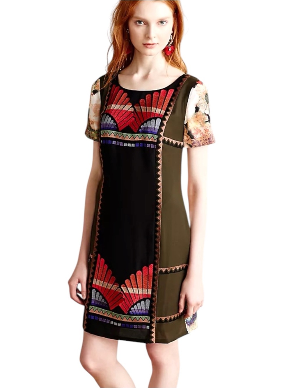 Anthropologie Ranna Gill Fanned Vignette Shift Dress (6)